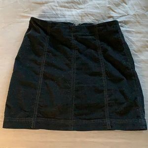 Free people black corduroy mini skirt